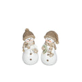 Schneemann, 4,5 x 9 cm, Polyresin, 2 Stück, weiß/braun POSIWIO 690934009142