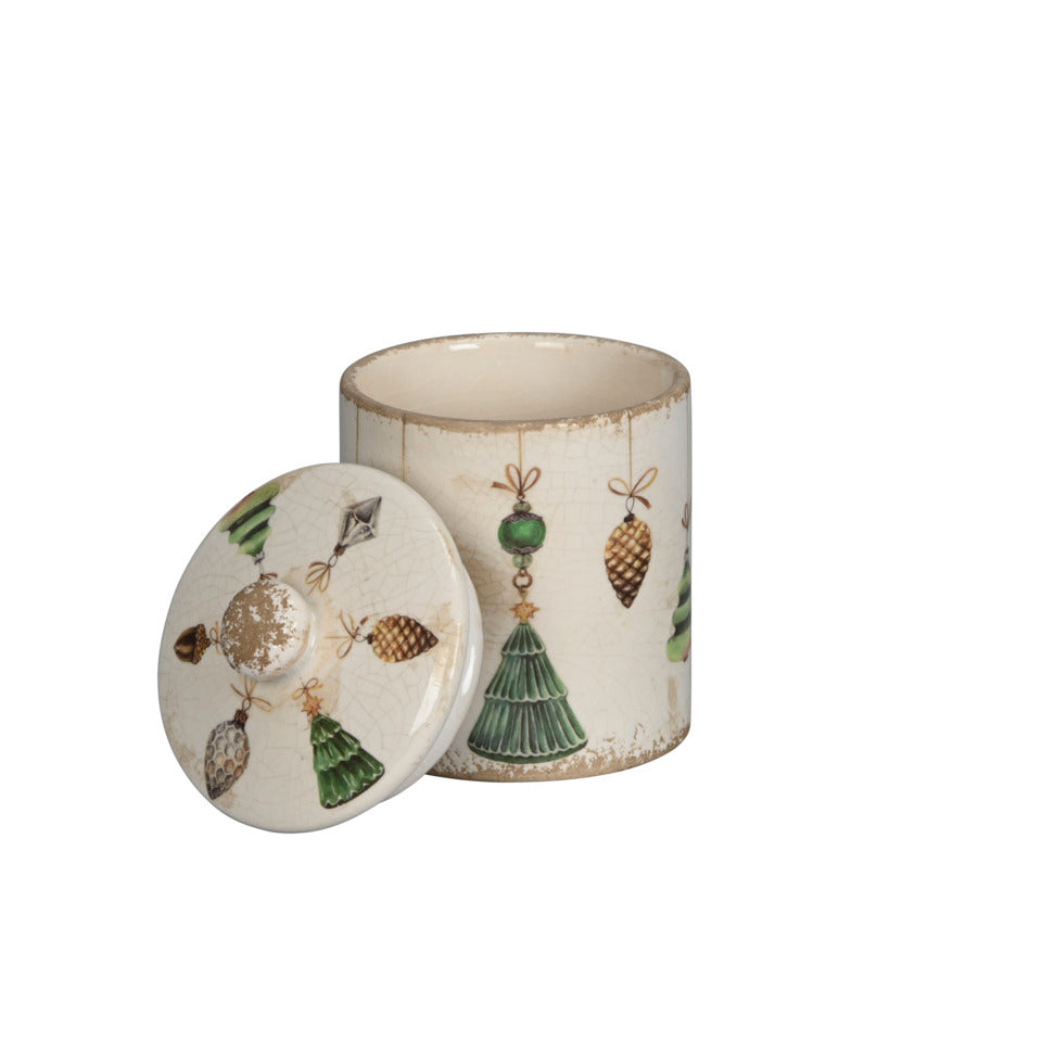 Baumbehang Dekodose, Ø 11 x 14,5 cm, Stein, grün/creme POSIWIO 692166000907 POSIWIO 692166000907 D11xH14,5cm