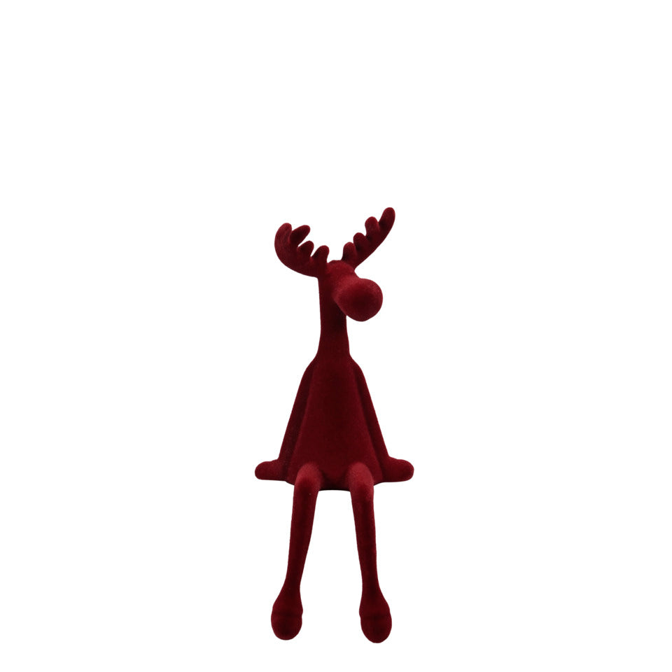 Weihnachtsfigur Hirsch Kantenhocker, 11,5 x 11 x 30 cm, Polyethylen, bordeaux POSIWIO 692451030412