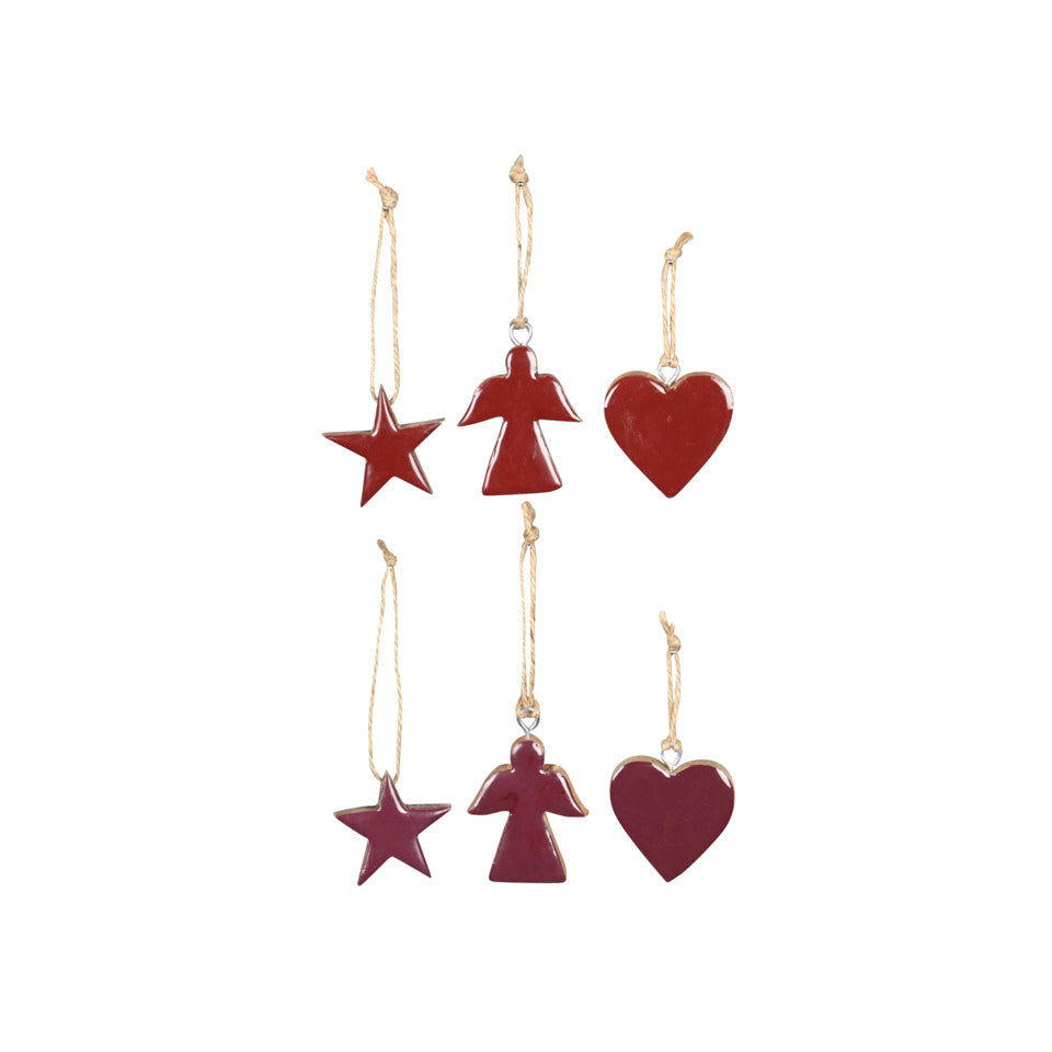Weihnachtsbehang Stern/Herz/Engel, sortiert POSIWIO 692003000363