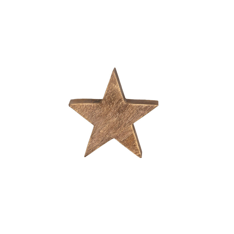 Weihnachtsfigur Stern, 15 x 3,5 x 14 cm, Mango, braun/gold POSIWIO 691935014713