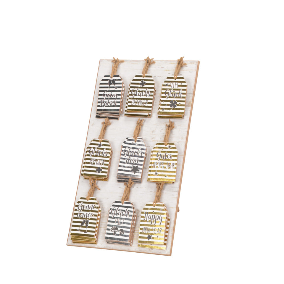 Schild zum Hängen, 9 Modelle, MDF, gold/silber POSIWIO 591836000228