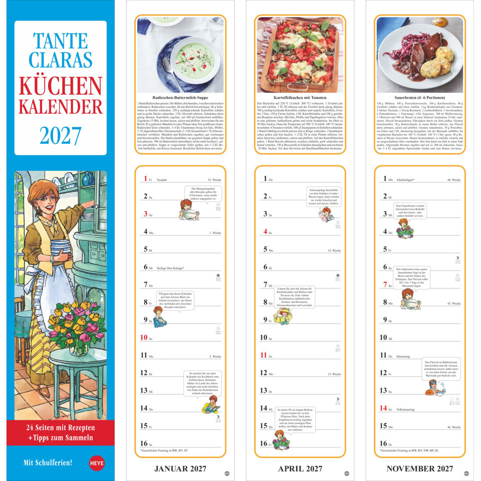 Streifenkalender T. Claras Küchenkalender, 11 x 49 cm HEYE 1401 HEYE 1401 T. Claras Küchenkalender