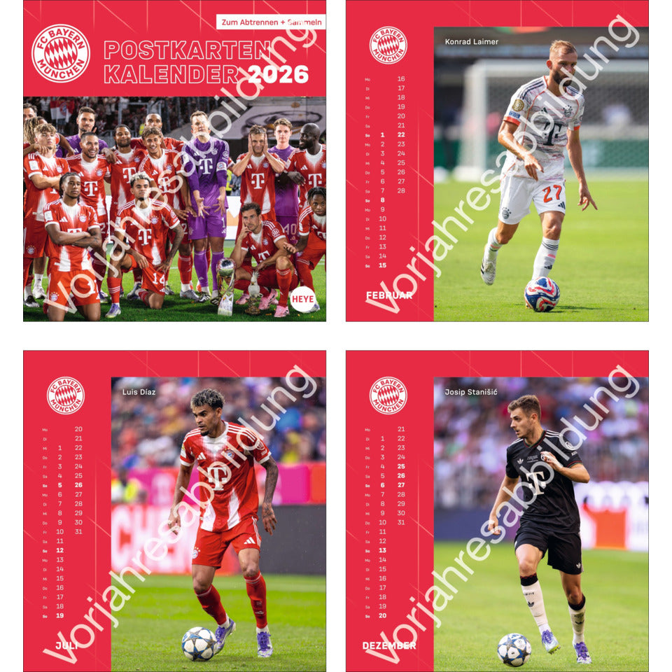 Postkartenkalender Bayern München 2027, 16 x 17 cm, 1M/1S HEYE 21043 HEYE 21043 Bayern München