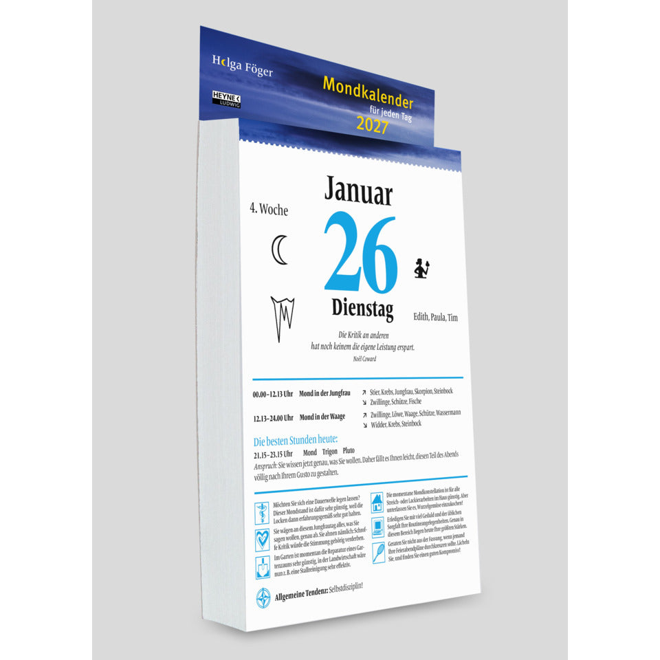 Abreißkalender Mond, 13 x 21,5 cm HEYNE 23970 HEYNE 23970 Mondkalender Föger