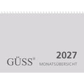 Wandkalender 2027, A4 quer, 1M/2S, grau GÜSS 6 GÜSS 6 Monatsübers. Spirale