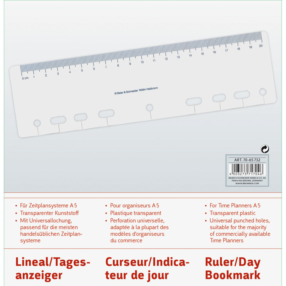 Ersatzeinlage Plastiklineal für Timing 1, A5 RIDO 7065732 RIDO 7065732 für Timing 1