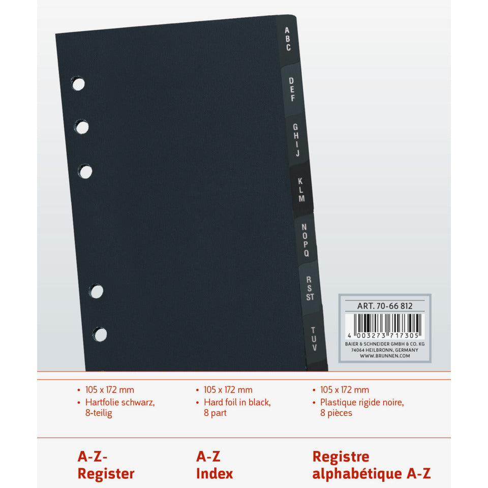 Ersatzregister A-Z für Timing 2, A6, 8-teilig RIDO 7066812 RIDO 7066812 für Timing 2