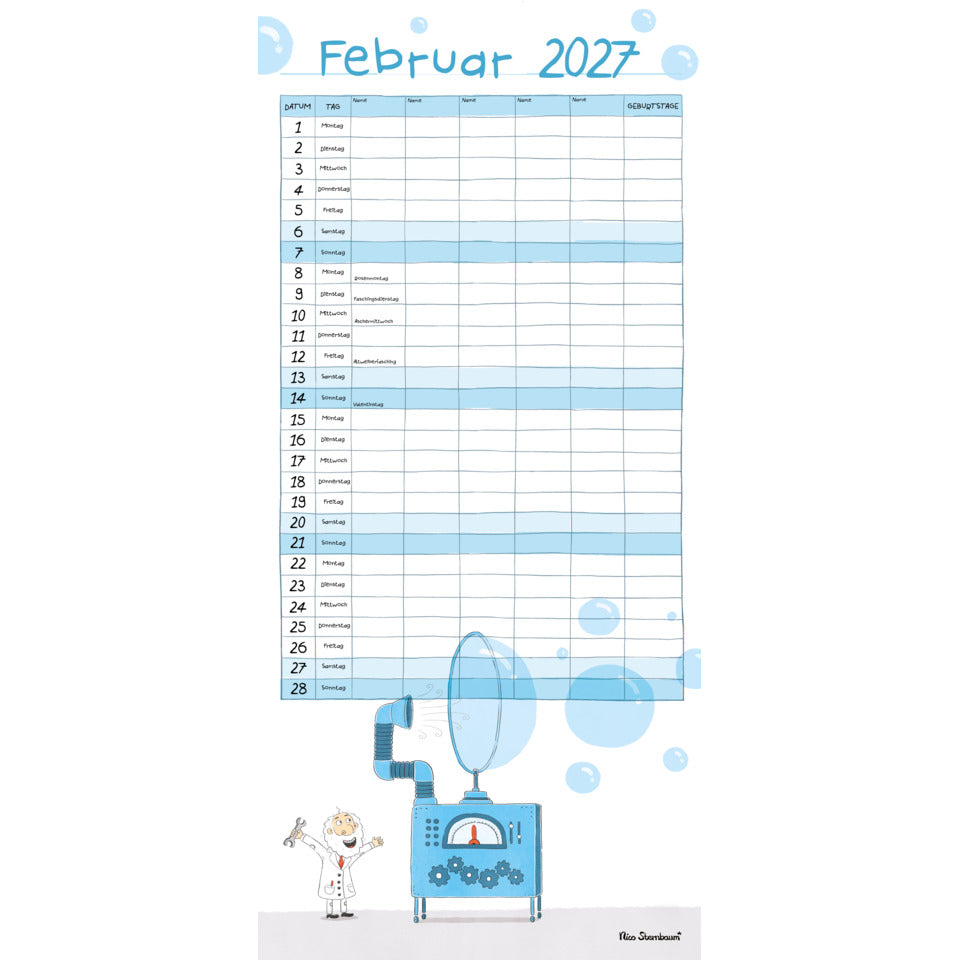 Familienkalender Apfelbaum 2027, 22,4 x 48,5 cm, 1M/1S, 6 Spalten SÜDWEST 10456 SÜDWEST 10456 6Spalten