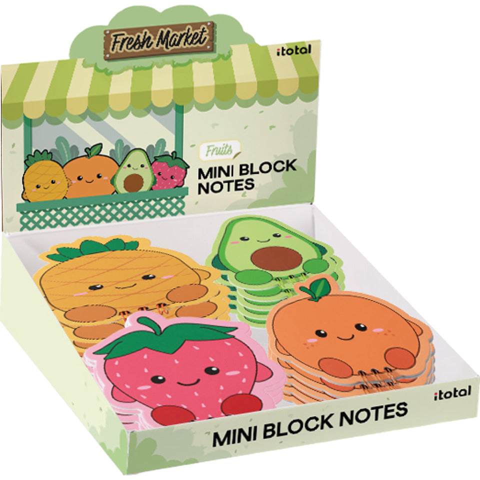 Notizblock Fruits, 11 x 11,7 cm, sortiert ITOTAL XL2065A