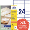 Universaletiketten, 70 x 36 mm, 240 Stück, naturweiß AVERY ZWECKFORM LR3475 ZWECKFORM LR3475  2400St