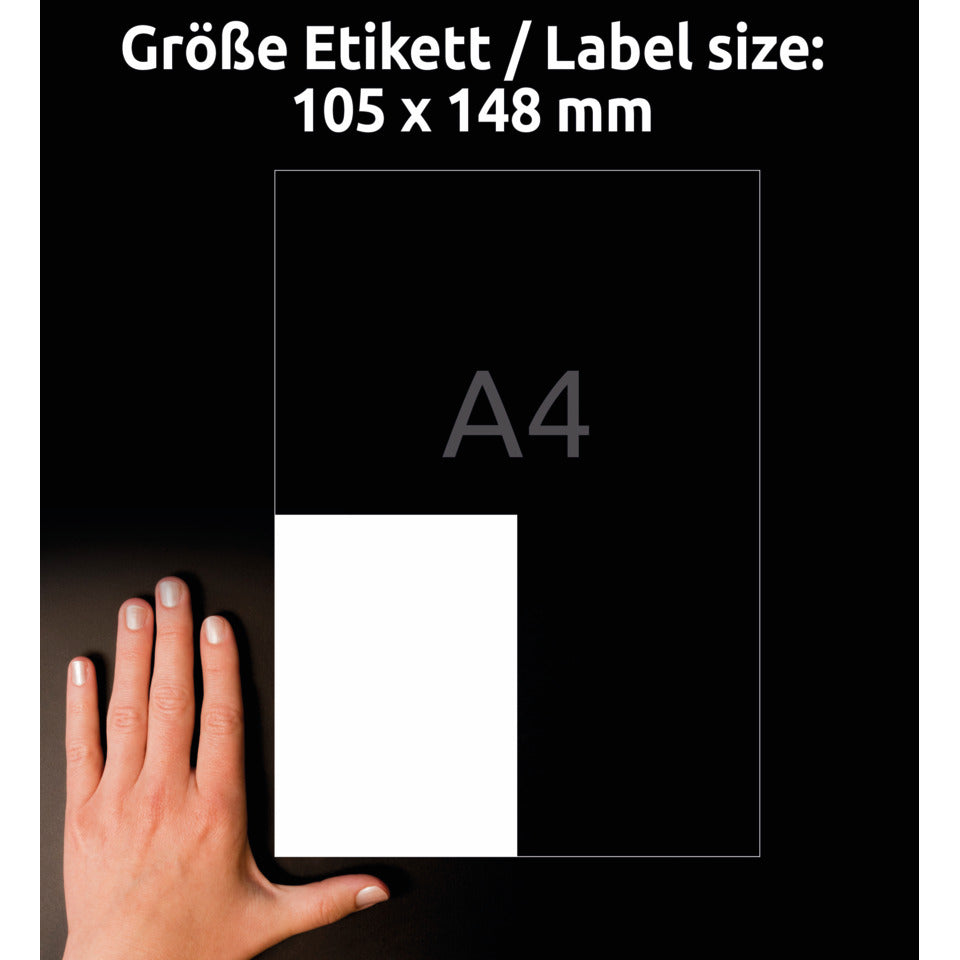 Universaletiketten, 105 x 148 mm, 400 Stück, naturweiß AVERY ZWECKFORM LR3483 ZWECKFORM LR3483  400St