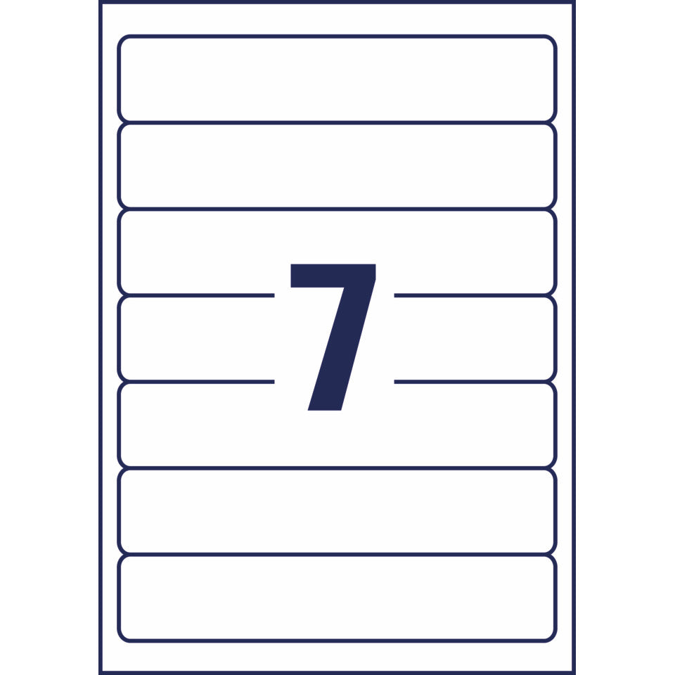 Ordnerrückenschild permanent, 38 x 192 mm, schmal/kurz, 70 Stück, weiß AVERY ZWECKFORM LR4760-10 AVERY ZWECKFORM LR4760-10 10 Blatt