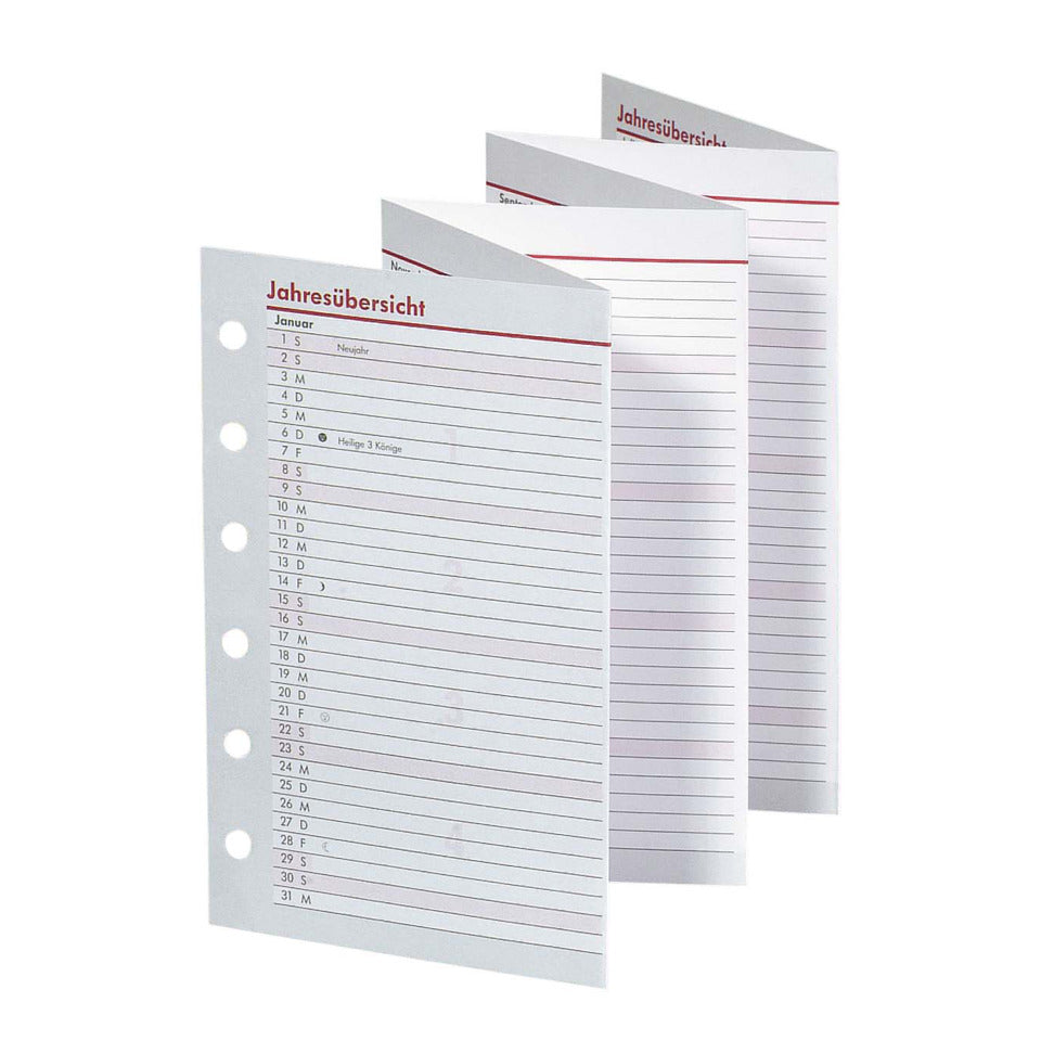 Ersatzkalendarium Jahresplaner 2027, A7, Leporello BSB 02-0285 BSB 02-0285 Jahresplaner