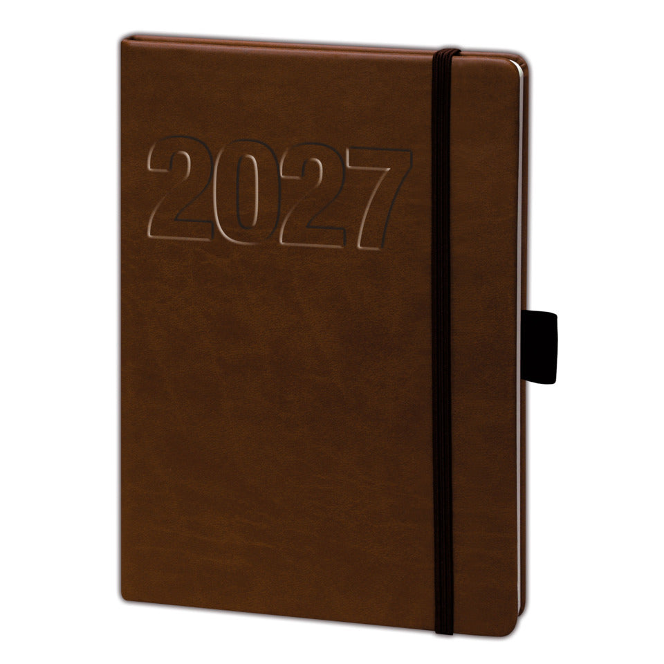 Buchkalender V-Book, A5, 1W/2S, Kunstleder, braun BSB 02-0148 BSB 02-0148 1W/2S