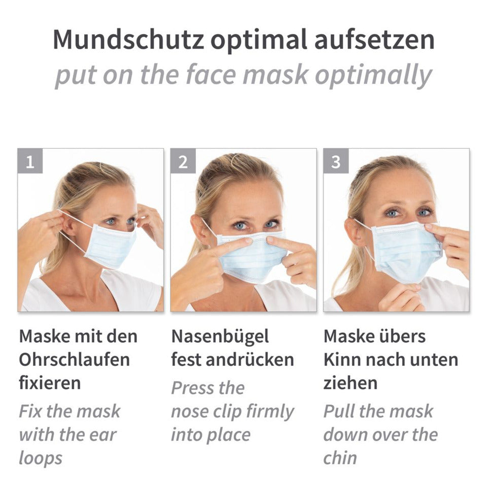 Mundschutz Typ II, 3-lagig aus PP, 50 Stück HYGOSTAR 29176