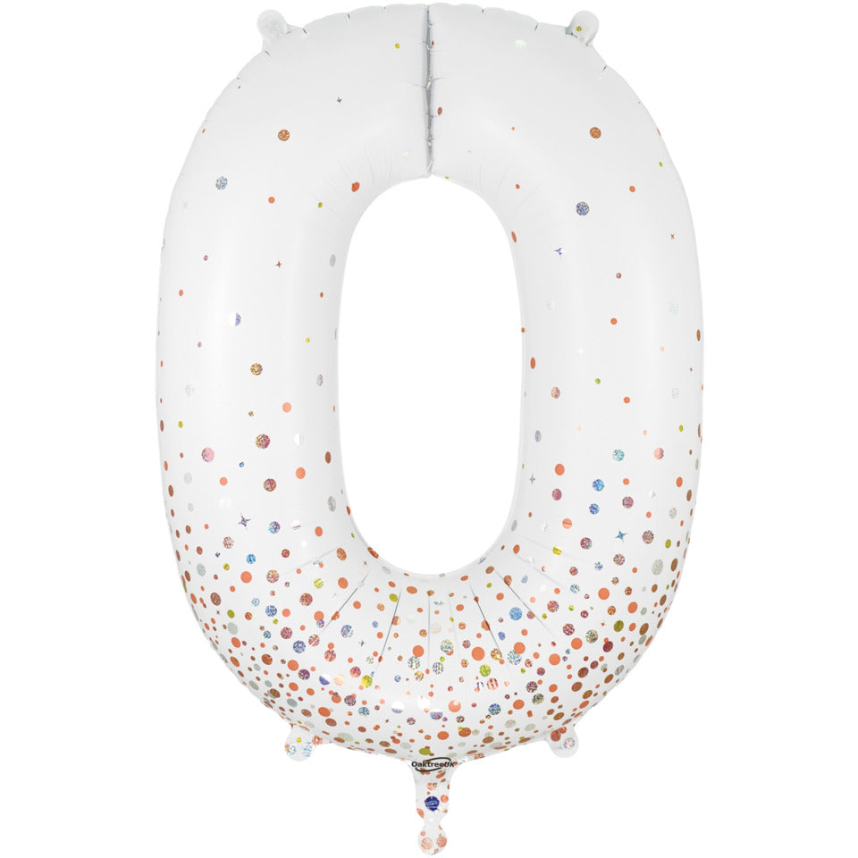 Folienballon Sparkling Fizz Zahl 0, 86 cm, rosegold OAK TREE F606807 OAK TREE F606807 Sparkling Fizz