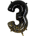 Folienballon Sparkling Fizz Zahl 3, 86 cm, schwarz/gold OAK TREE F606937 OAK TREE F606937 Sparkling Fizz