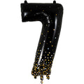 Folienballon Sparkling Fizz Zahl 7, 86 cm, schwarz/gold OAK TREE F606975 OAK TREE F606975  Sparkling Fizz