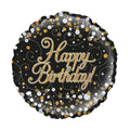 Folienballon Sparkling Fizz Happy Birthday, Ø 46 cm, schwarz/gold OAK TREE F227215 OAK TREE F227215 Sparkling Fizz