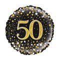 Folienballon Sparkling Fizz Zahl 50, Ø 46 cm, schwarz/gold OAK TREE F227277 OAK TREE F227277 Sparkling Fizz