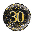Folienballon Sparkling Fizz Zahl 30, Ø 46 cm, schwarz/gold OAK TREE F227253 OAK TREE F227253 Sparkling Fizz