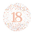 Folienballon Sparkling Fizz Zahl 18, Ø 46 cm, weiß/rosegold OAK TREE F227086 OAK TREE F227086 Sparkling Fizz 46 cm