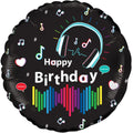 Folienballon Media Music Happy Birthday, Ø 46 cm OAK TREE F229769 OAK TREE F229769  Holo 46cm