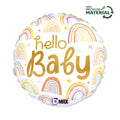 Folienballon Rainbow Hello Baby, Ø 46 cm GRABO F26002P-P