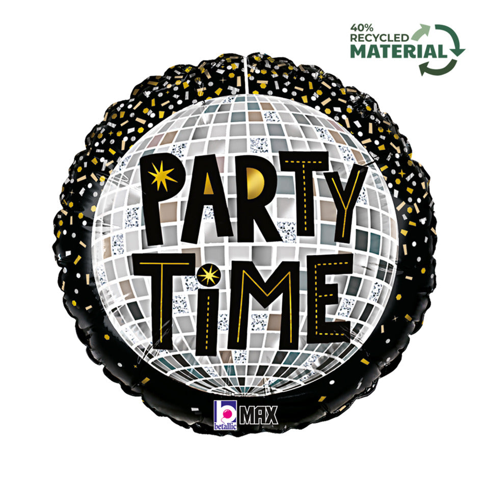 Folienballon Party Time Disco, Ø 46 cm GRABO F26320P