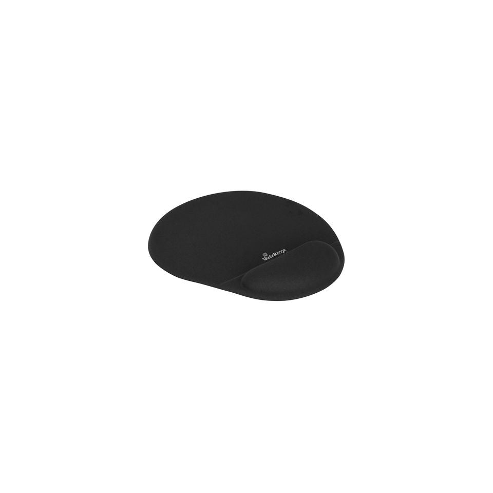 Ergonomische Mausunterlage, gelgefüllte Handgelenkauflage, rutschfeste Unterseite, Maße: 225 x 245 x 21 mm, schwarz MEDIARANGE MROS250