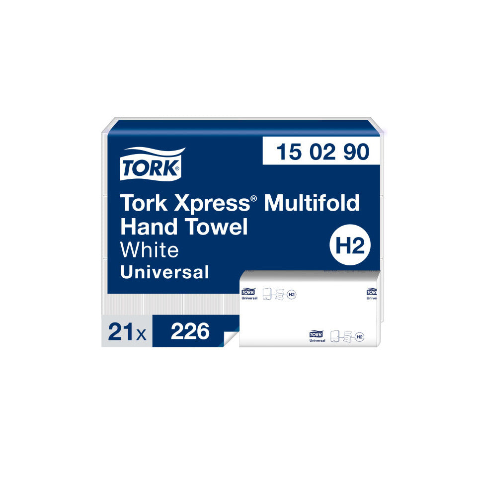 Falthandtuch System H2, 2-lagig, Multifold, 4746 Stück, weiß TORK 150290 TORK 150290 Sys.H2 Multifold