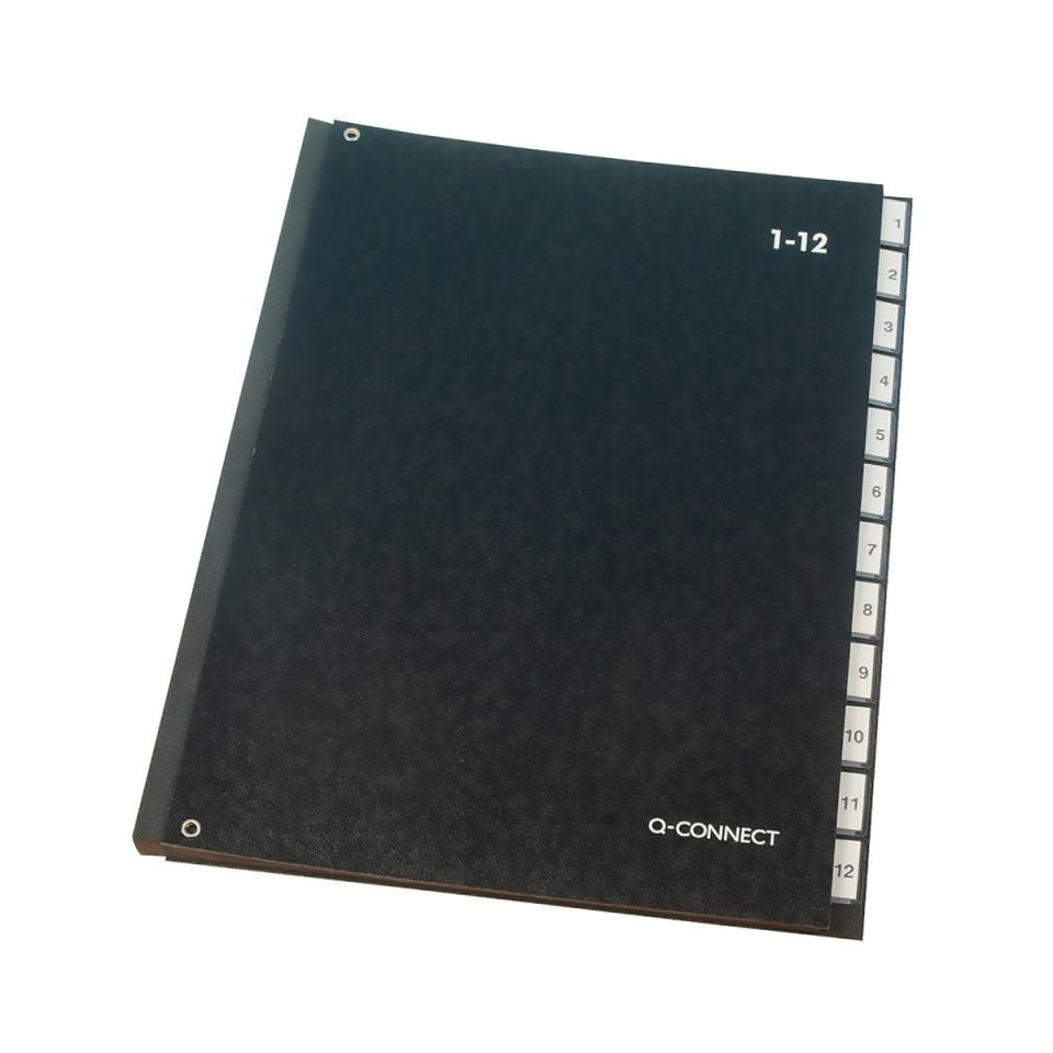 Pultordner 1-12, Jan-Dez, schwarz Q-CONNECT KF04562 Q-CONNECT KF04562 12Fächer Pappe