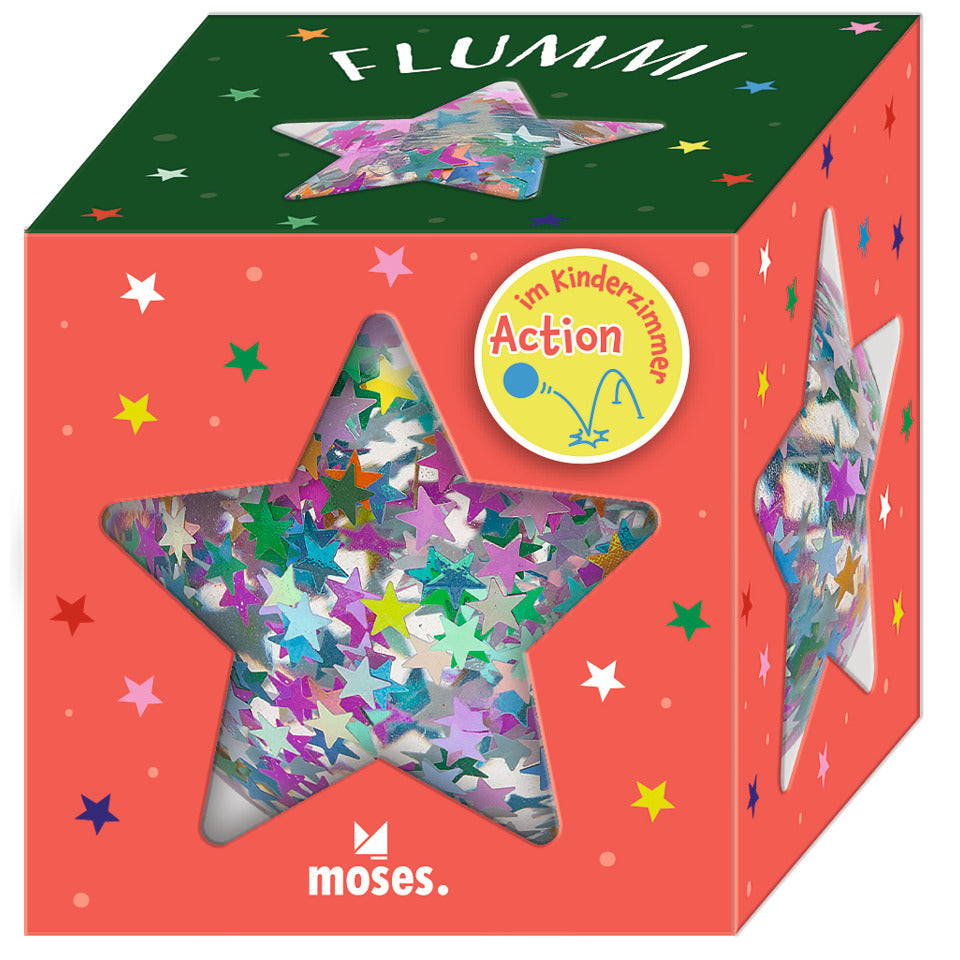 Flimmerflummi funkelnd, Ø 6,5 cm, sortiert MOSES.VERLAG 16702 MOSES. 16702