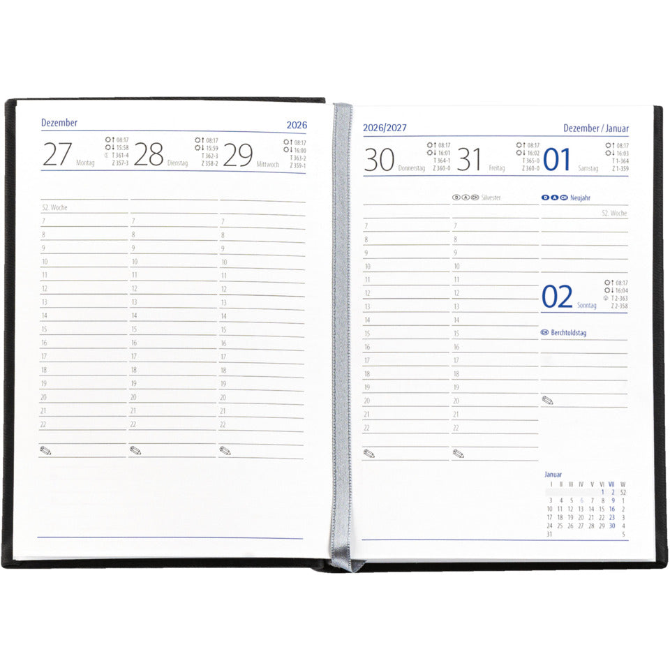 Taschenkalender, A6, 1W/2S, blau GÜSS 58832