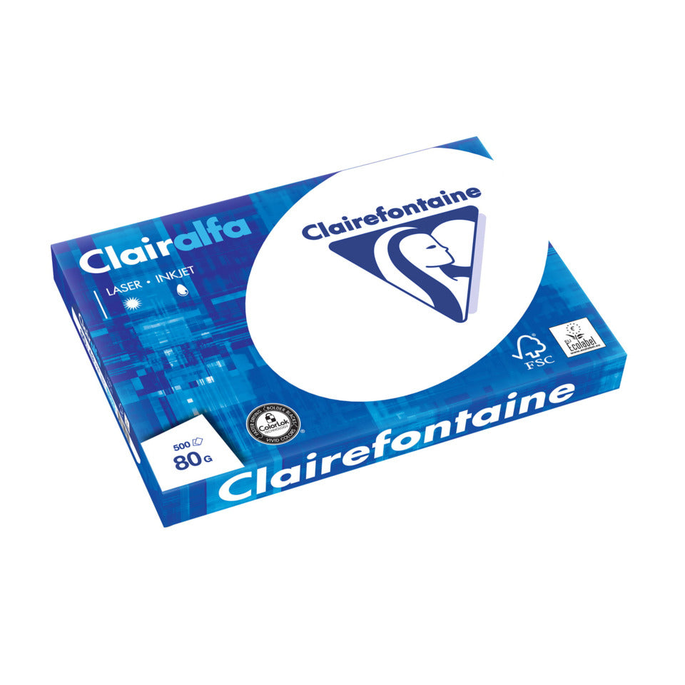 Kopierpapier Clairalfa, A3, 80g/m², 500 Blatt, weiß CLAIREFONTAINE 1969C