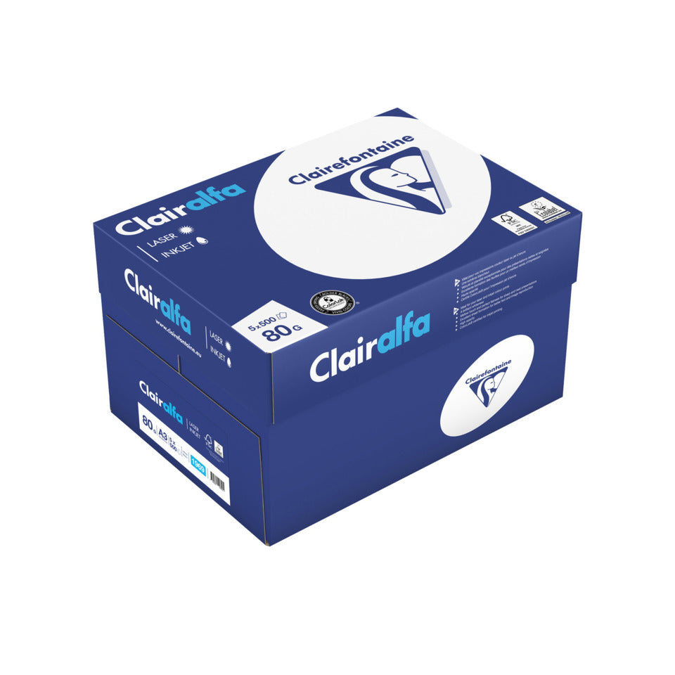 Kopierpapier Clairalfa, A3, 80g/m², 500 Blatt, weiß CLAIREFONTAINE 1969C