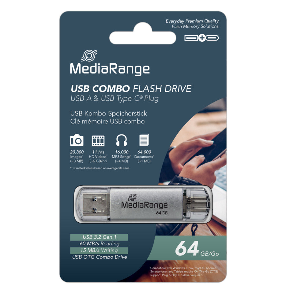 USB Stick 3.1+TypeC 2in1, 64 GB  /00124163 MEDIARANGE MR937
