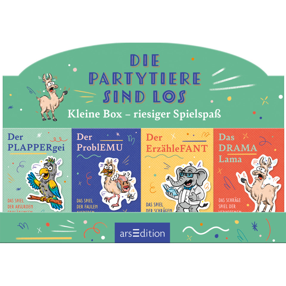 Spielkarten Die Partytiere sind los, 4 Titel ARS EDITION 14108 ARS EDITION 14108 Display 4Titel