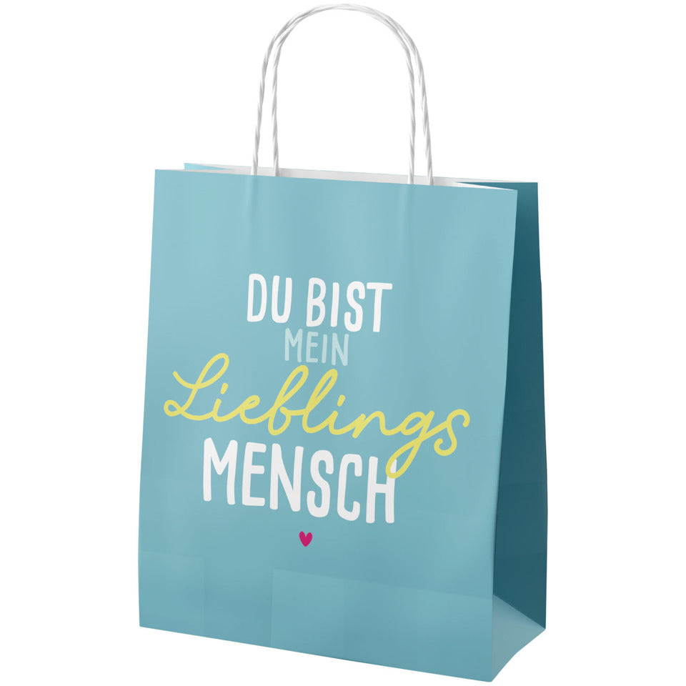 Geschenktragtasche Happy Greetings - Lieblingsmensch, 24 x 20 x 8 cm, petrol FÜR DICH 991271 FÜR DICH 991271 24x20x8cm