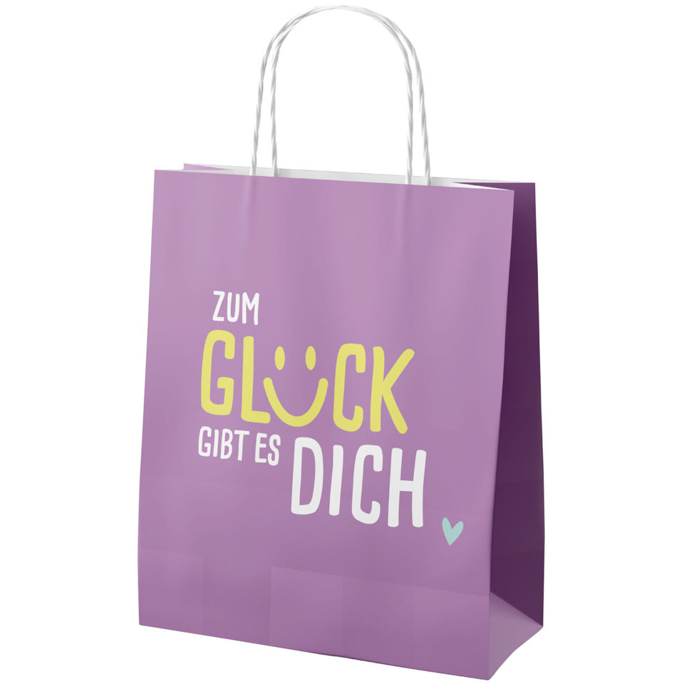 Geschenktragtasche Happy Greetings - Zum Glück gibt es Dich, 24 x 20 x 8 cm, violett FÜR DICH 991274 FÜR DICH 991274 24x20x8cm