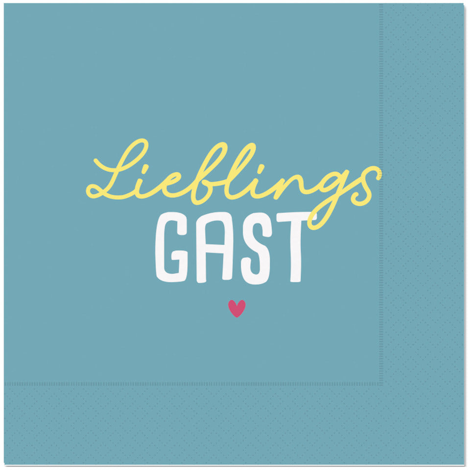 Motivserviette Happy Greetings - Lieblingsgast, 33 x 33 cm, 3-lagig, 20 Stück FÜR DICH 130271 FÜR DICH 130271 33cm