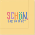 Motivserviette Happy Greetings - Schön, dass du da bist, 33 x 33 cm, 3-lagig, 20 Stück FÜR DICH 130272 FÜR DICH 130272 33cm