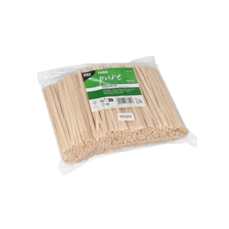 Holz-Rührstäbchen Pure, 14cm, 1000 Stück PAPSTAR 37531