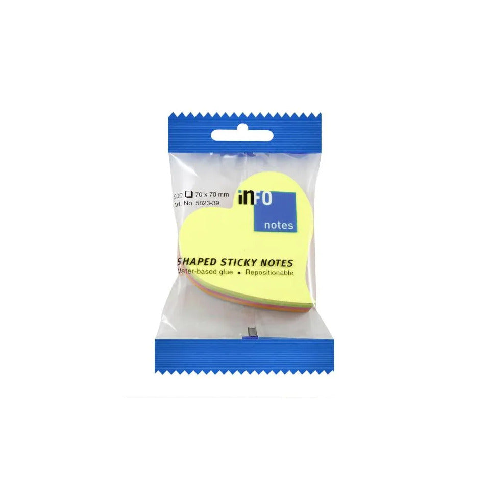 Haftnotiz Herz Farbmix, 70 x 70 mm, 200 Blatt UPM 5823-39 GLOBAL NOTE INFO 5823-39 (Heart) 70x70mm