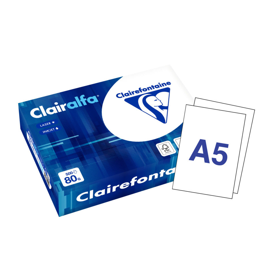 Kopierpapier Clairalfa, A5, 80g/m², 500 Blatt, 171 CIE, weiß CLAIREFONTAINE 1910C