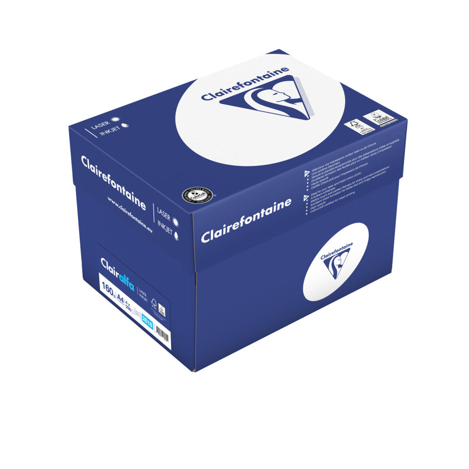 Kopierpapier Clairalfa, A4, 160g/m², 250 Blatt, 171 CIE, weiß CLAIREFONTAINE 2618C
