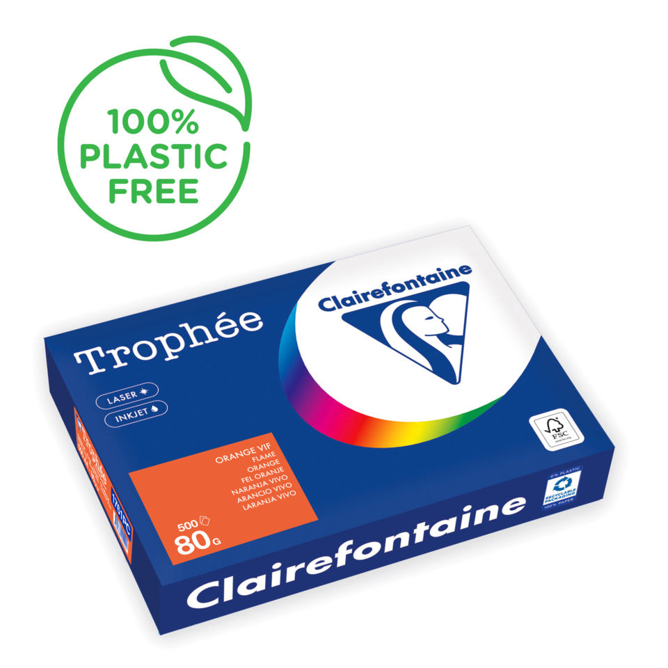 Kopierpapier Trophee, A4, 80g/m², 500 Blatt, orange CLAIREFONTAINE 1761PC CLAIREFONTAINE 1761PC COLOR
