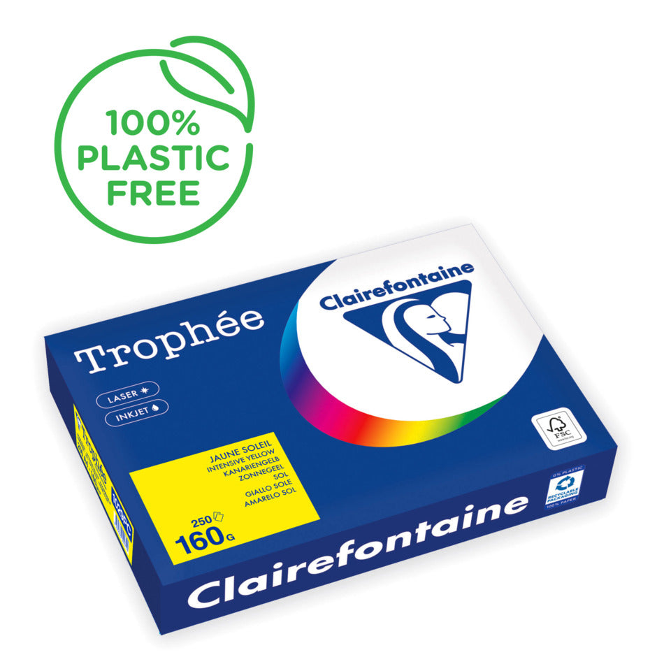 Kopierpapier Trophee, A4, 160g/m², 250 Blatt, kanariengelb CLAIREFONTAINE 1029PC CLAIREFONTAINE 1029PC COLOR