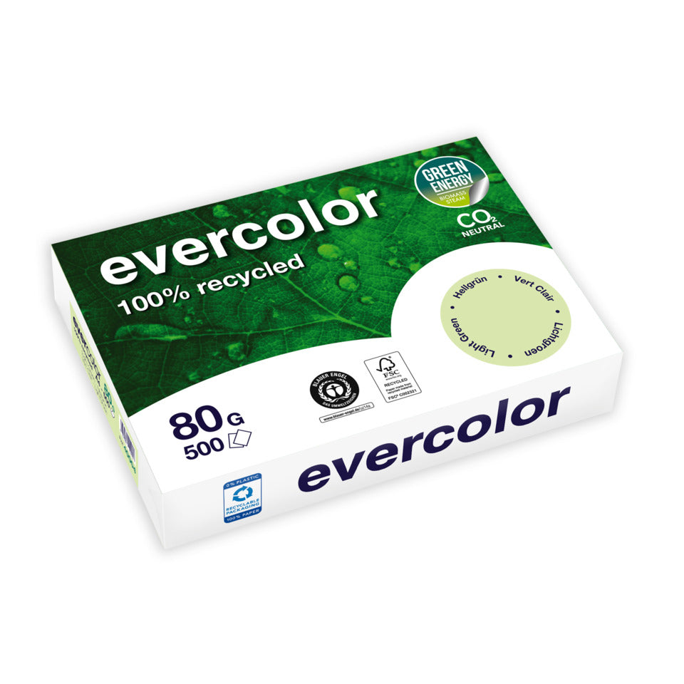 Kopierpapier Evercolor, A4, 80g/m², 500 Blatt, hellgrün CLAIREFONTAINE 40004C
